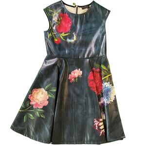 Hannah Banana Floral Kids Dress - Blue and Red